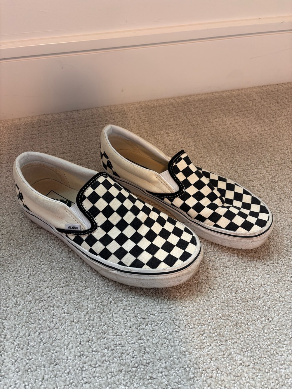 Vans Checkerboard Slip-On Sneakers - Black & White
